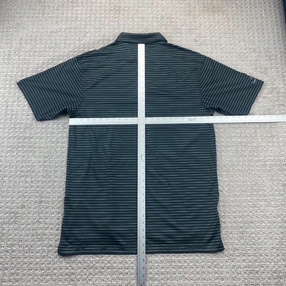 Dunning Golf Shirt Men Large L Black White Striped COOLMAX Grey Wolf Golf Casual - Picture 6 of 8